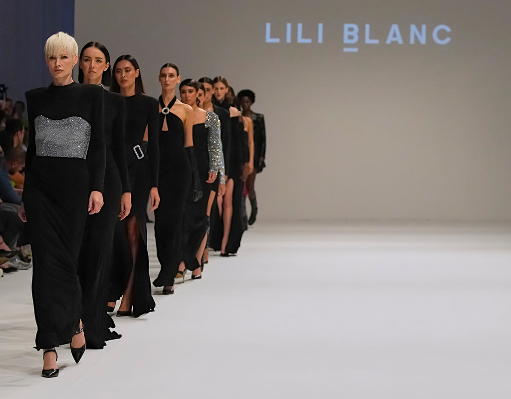 Several fashion models who participate in Dubai Fashion Week during day two