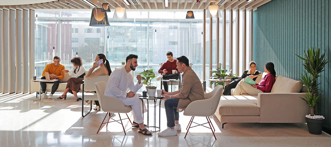 Waiting area of co-working spaces at D/Quarters