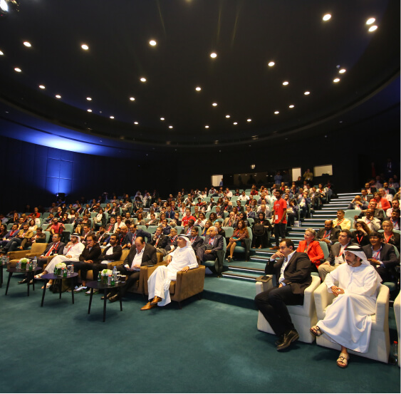 People attending corporate event at the Auditorium