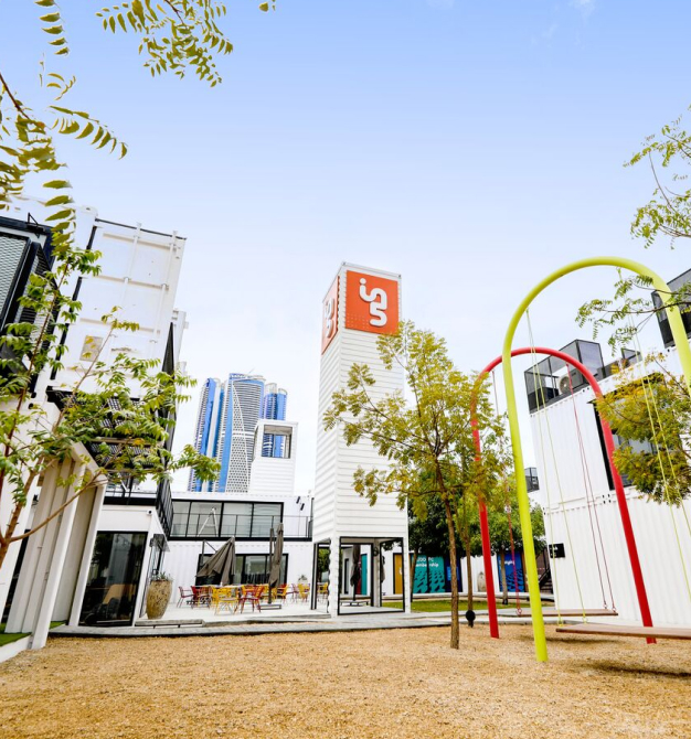 in5 Design white building