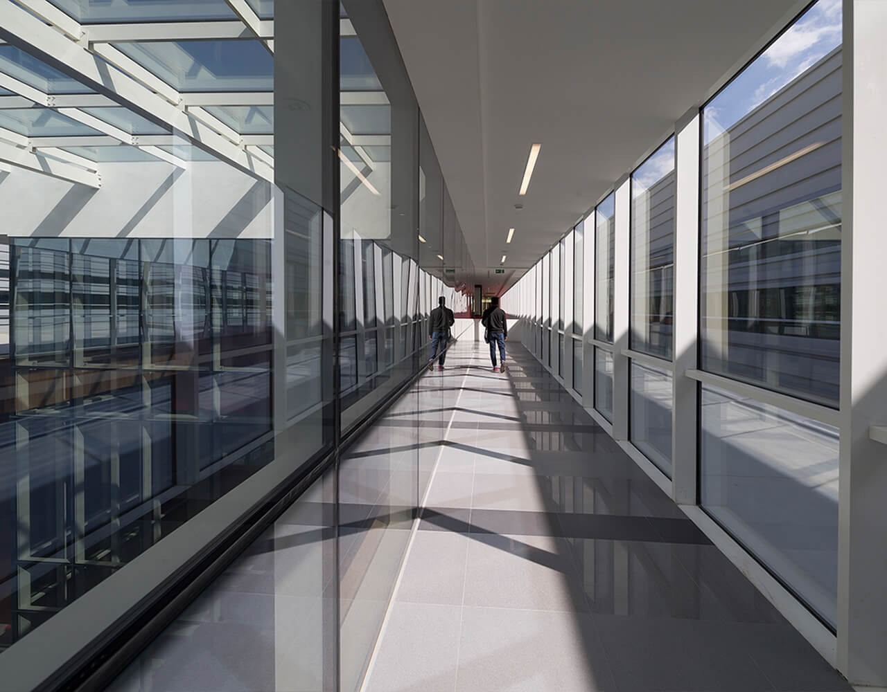 People walking in the corridors