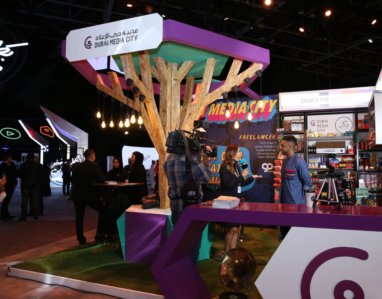  An interview being filmed at the Arab Media Forum event in Dubai Media City 