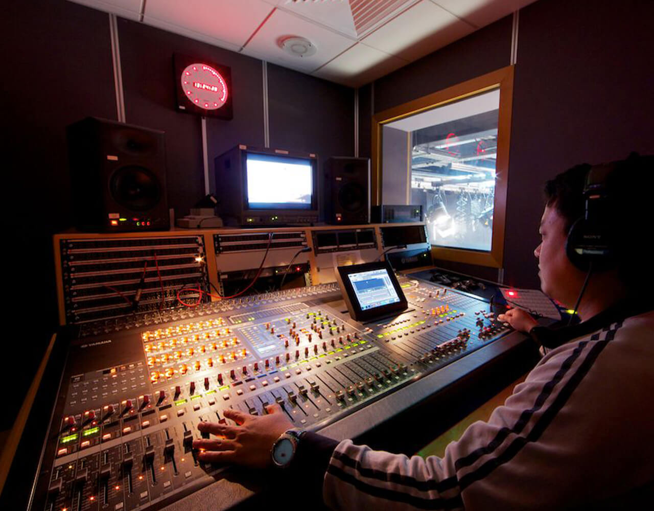 Audio engineer working in Dubai Studio City