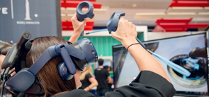 A woman working with equipment at one of our in5 business startup incubators in Dubai